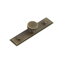 Wenlock Cupboard Knobs 30mm Stepped Backplate  Antique Brass - Hoxton Kits
